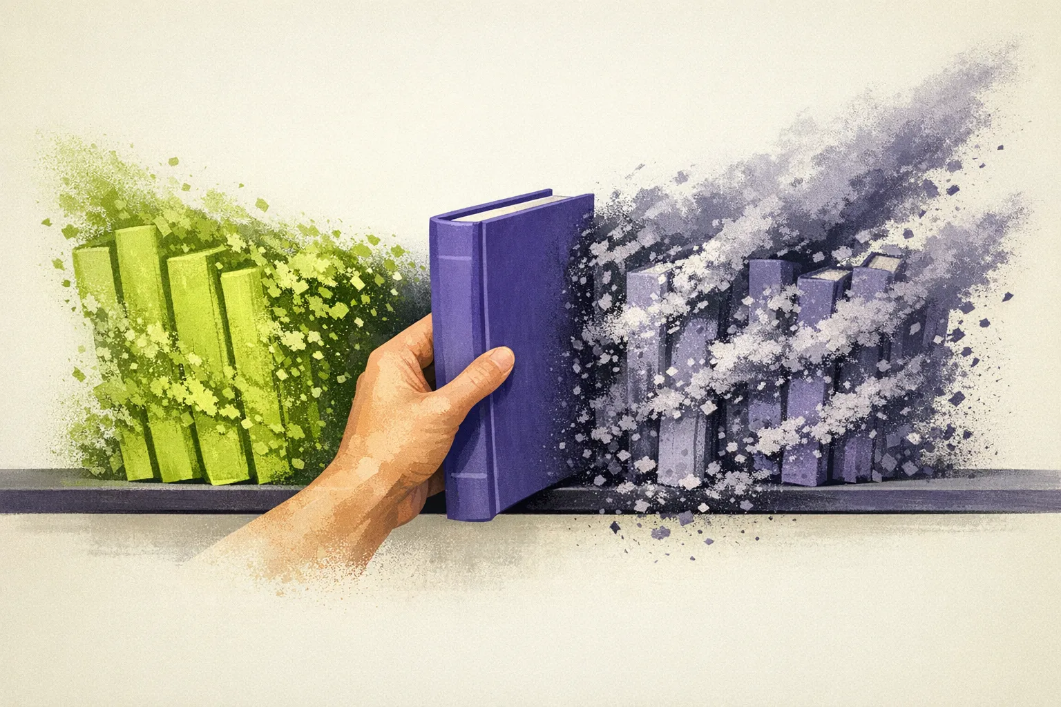 Abstract visualization of knowledge flowing out of an organization