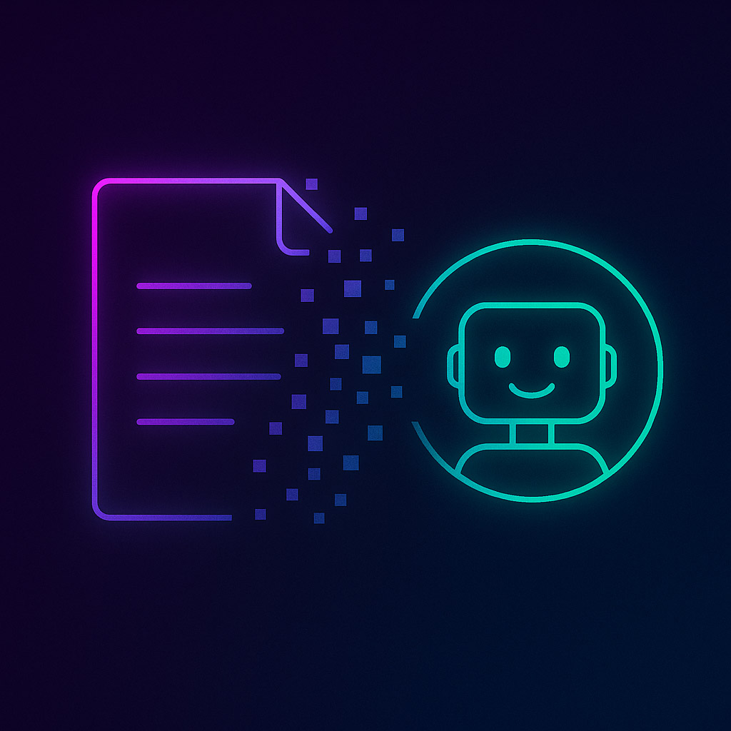 Neon-Illustration zu Wissensverlust in KMUs mit Amaiko KI-Buddy